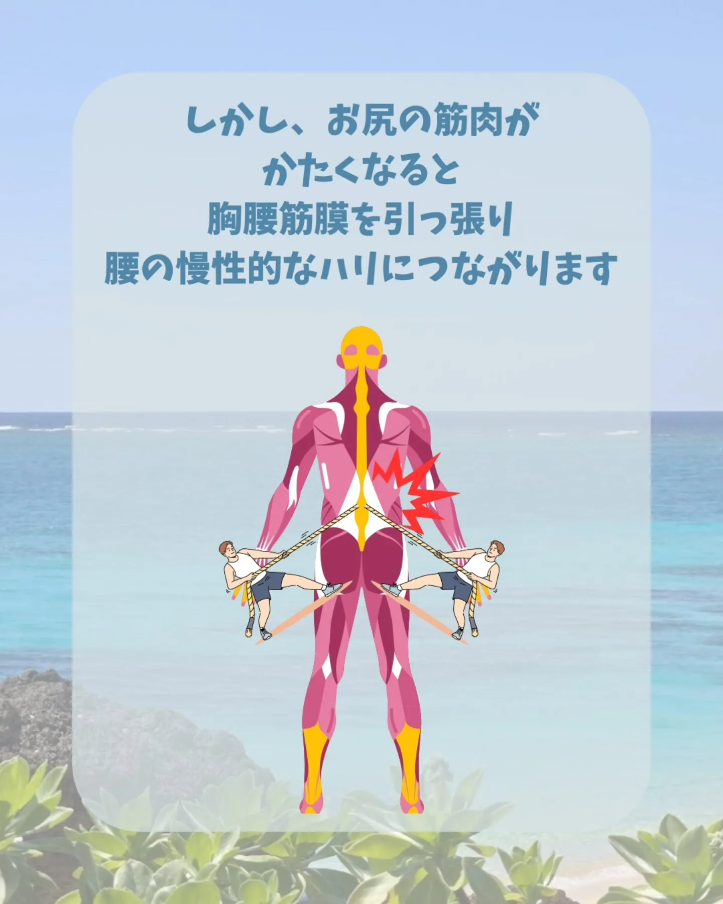 【腰痛の人にありがちな状態】お尻のかたさ